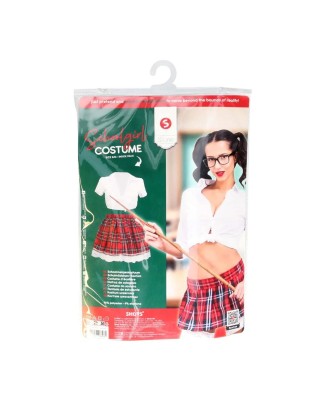 Schoolgirl Costume - S/M - Przebranie Seksownej Uczennicy - Czerwono-Białe
