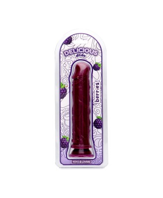 Delicious Dildo - Tom Berries - Aromatyzowane Dildo o Zapachu Jeżyny - 20cm