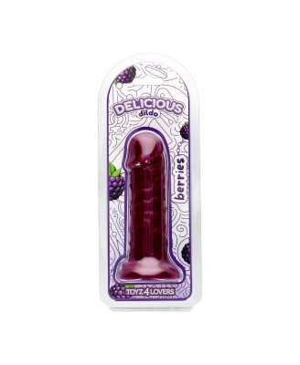 Delicious Dildo - Tom Berries - Aromatyzowane Dildo o Zapachu Jeżyny - 15cm