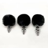 Metal Anal Fluffy Twist Plug S black