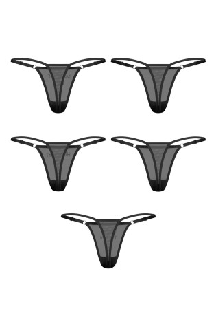 Obsessive Violami 5-pak Czarnych Stringów - S/M