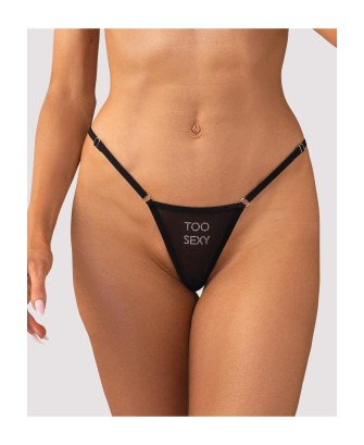Obsessive Violami Sexy - Stringi Czarne - L/XL - Kobieta w bieliżnie