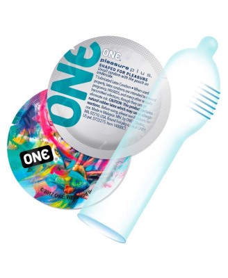 ONE Pleasure Plus - Prezerwatywy Prążkowane - 12 szt
