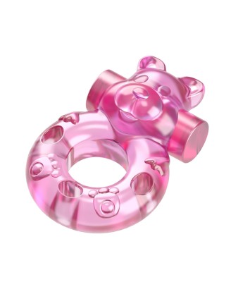 Baile Bear Cock Ring – Wibrujący Pierścień Erekcyjny - Różowy
