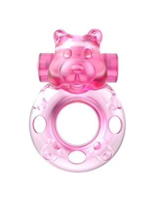 Baile Bear Cock Ring – Wibrujący Pierścień Erekcyjny - Różowy