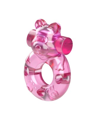 Baile Bear Cock Ring – Wibrujący Pierścień Erekcyjny - Różowy