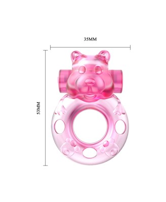 Baile Bear Cock Ring – Wibrujący Pierścień Erekcyjny - Różowy