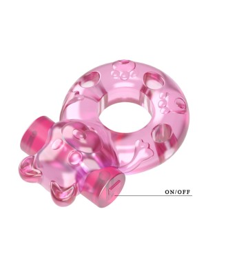 Baile Bear Cock Ring – Wibrujący Pierścień Erekcyjny - Różowy