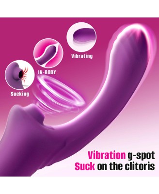 Suking G Spot Vibrator - Wibrator punktu G z funkcją ssania - Czerwony