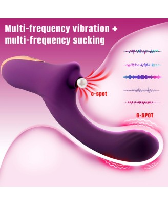 Suking G Spot Vibrator - Wibrator punktu G z funkcją ssania - Czerwony