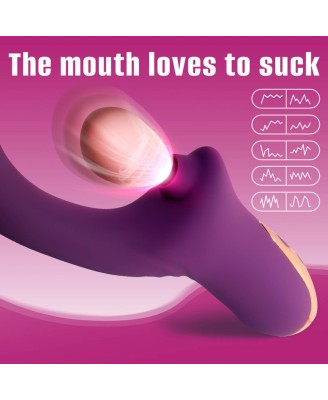 Suking G Spot Vibrator - Wibrator punktu G z funkcją ssania - Czerwony