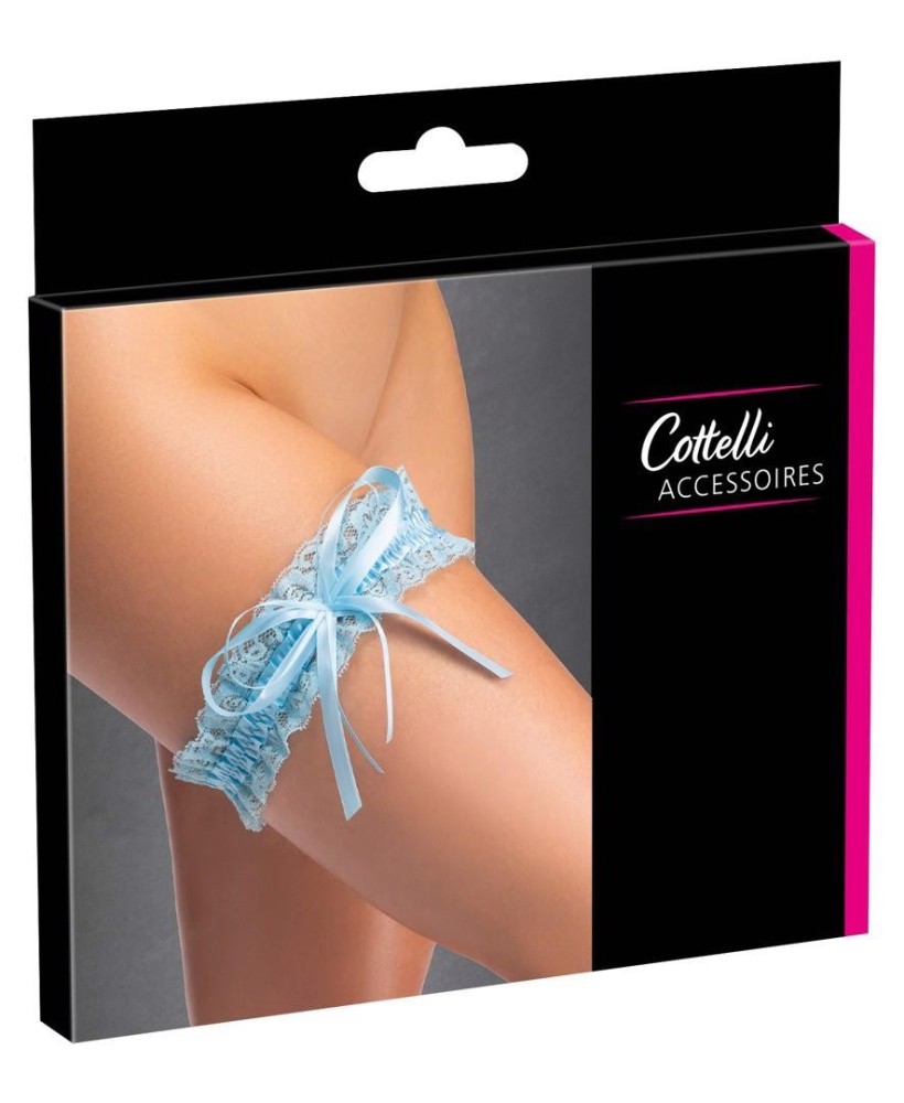 Cottelli - Niebieska Koronkowa Podwiązka