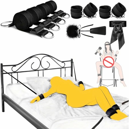 Fetish B-Series Bed Restraint Set 2.0 - Zestaw BDSM - Pasy do Łóżka