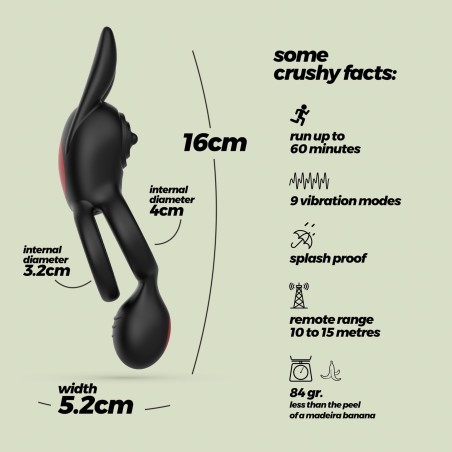 CRUSHIOUS DINGO - Podwójny Wibrujący Pierścień Erekcyjny