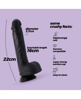CRUSHIOUS INVIKTUS - Silikonowe Dildo - Czarne - 22cm