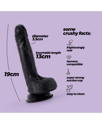 CRUSHIOUS INVIKTUS - Silikonowe Dildo - Czarne - 19cm
