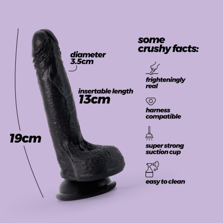 CRUSHIOUS INVIKTUS - Silikonowe Dildo - Czarne - 19cm