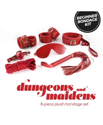 CRUSHIOUS DUNGEONS & MAIDENS - Zestaw BDSM - 8 elementów - Czerwony