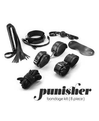 CRUSHIOUS PUNISHER - Zestaw BDSM - 8 elementów - Czarny