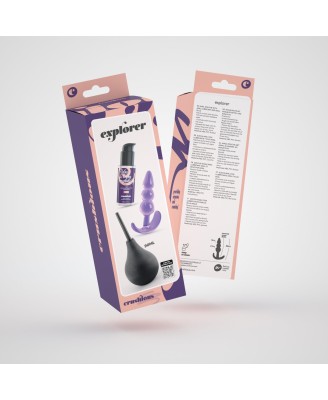 CRUSHIOUS EXPLORER ANAL - Zestaw Gruszka do Lewatywy 90ml / Lubrykant Analny 50 ml / Korek Analny