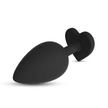 CRUSHIOUS CUORE - Duży Korek Analny z Kryształkiem Serce - Czarny