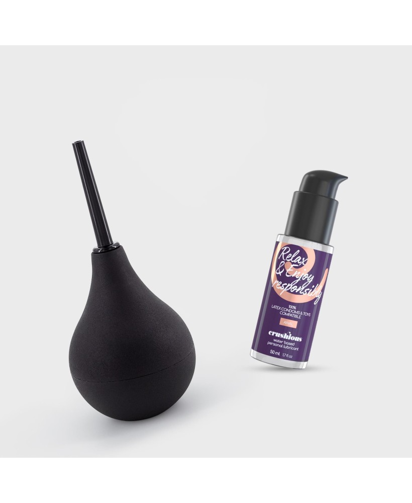 CRUSHIOUS DOUCHE & GO Gruszka do Lewatywy 90ML + Lubrykant Analny 50ML