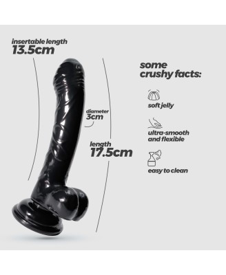 CRUSHIOUS HUDINI - Żelowy Dildo 17,5cm - Czarny