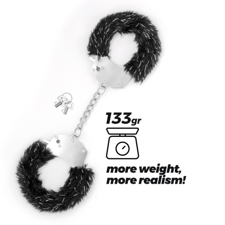 CRUSHIOUS SPANGLE - Kajdanki z Futerkiem - Czarne