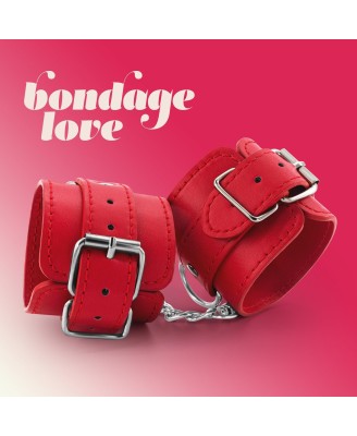 CRUSHIOUS BONDAGE LOVE - Kajdanki Skórzane - Czerwone - PU