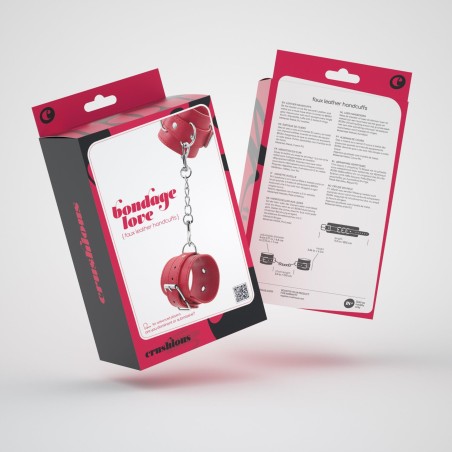 CRUSHIOUS BONDAGE LOVE - Kajdanki Skórzane - Czerwone - PU