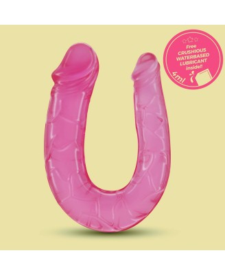 CRUSHIOUS DOUBLE TROUBLE - Silikonowe Podwójne Dildo - Różowe - 27cm