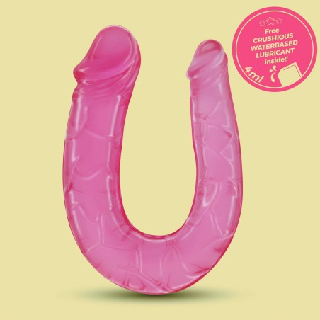 CRUSHIOUS DOUBLE TROUBLE - Silikonowe Podwójne Dildo - Różowe - 27cm