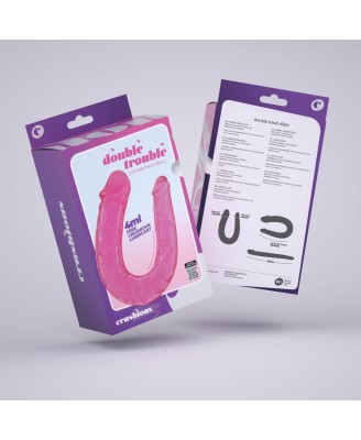 CRUSHIOUS DOUBLE TROUBLE - Silikonowe Podwójne Dildo - Różowe - 27cm
