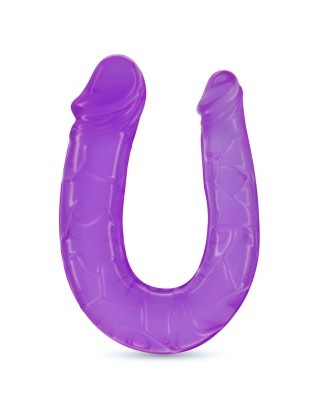 CRUSHIOUS DOUBLE TROUBLE - Silikonowe Podwójne Dildo - Fiolet - 27cm