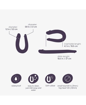 CRUSHIOUS DOUBLE TROUBLE - Silikonowe Podwójne Dildo - Fiolet - 27cm