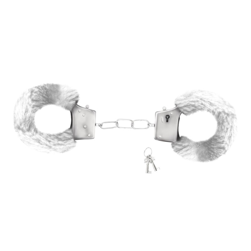 LOVE CUFFS FURRY HANDCUFFS CRUSHIOUS - Kajdanki z Futerkiem - Białe