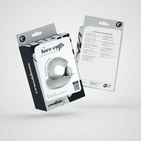LOVE CUFFS FURRY HANDCUFFS CRUSHIOUS - Kajdanki z Futerkiem - Białe