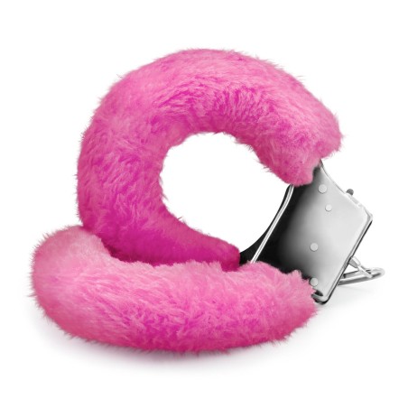 LOVE CUFFS FURRY HANDCUFFS CRUSHIOUS - Kajdanki z Futerkiem - Różowe