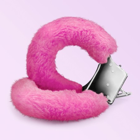 LOVE CUFFS FURRY HANDCUFFS CRUSHIOUS - Kajdanki z Futerkiem - Różowe