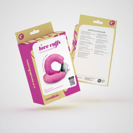 LOVE CUFFS FURRY HANDCUFFS CRUSHIOUS - Kajdanki z Futerkiem - Różowe