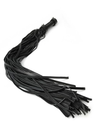 Genuine Leather Whip 75cm - Skórzany Czarny Pejcz