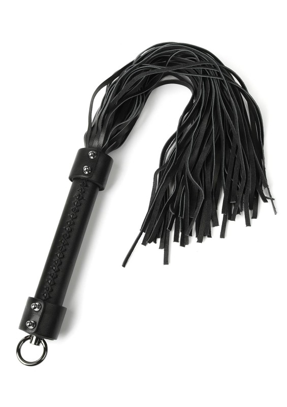 Genuine Leather Whip 55cm - Skórzany Czarny Pejcz
