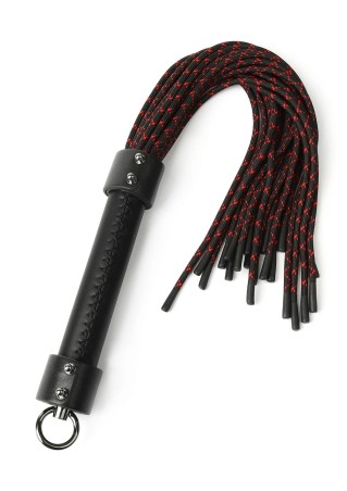 Genuine Leather Knot Flogger - Skórzany Czarny Pejcz