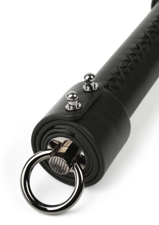 Genuine Leather Knot Flogger - Skórzany Czarny Pejcz
