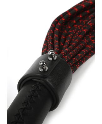 Genuine Leather Knot Flogger - Skórzany Czarny Pejcz