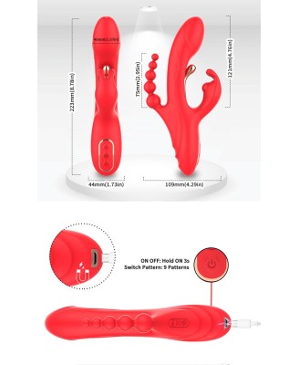 Trident - Wibrator Króliczek - Czerwony