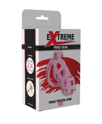 EXTREME Penis Prison Cock Cage Long - Pas Cnoty - Różowy
