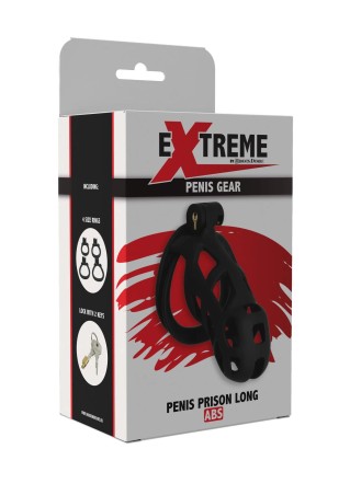 EXTREME Penis Prison Cock Cage Long - Pas Cnoty - Czarny
