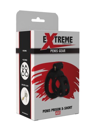 EXTREME Penis Prison Cock Cage X-Short - Pas Cnoty - Czarny