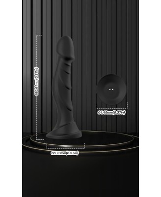 Optimus Black - Silikonowe Dildo zdalnie Sterowane - Czarne